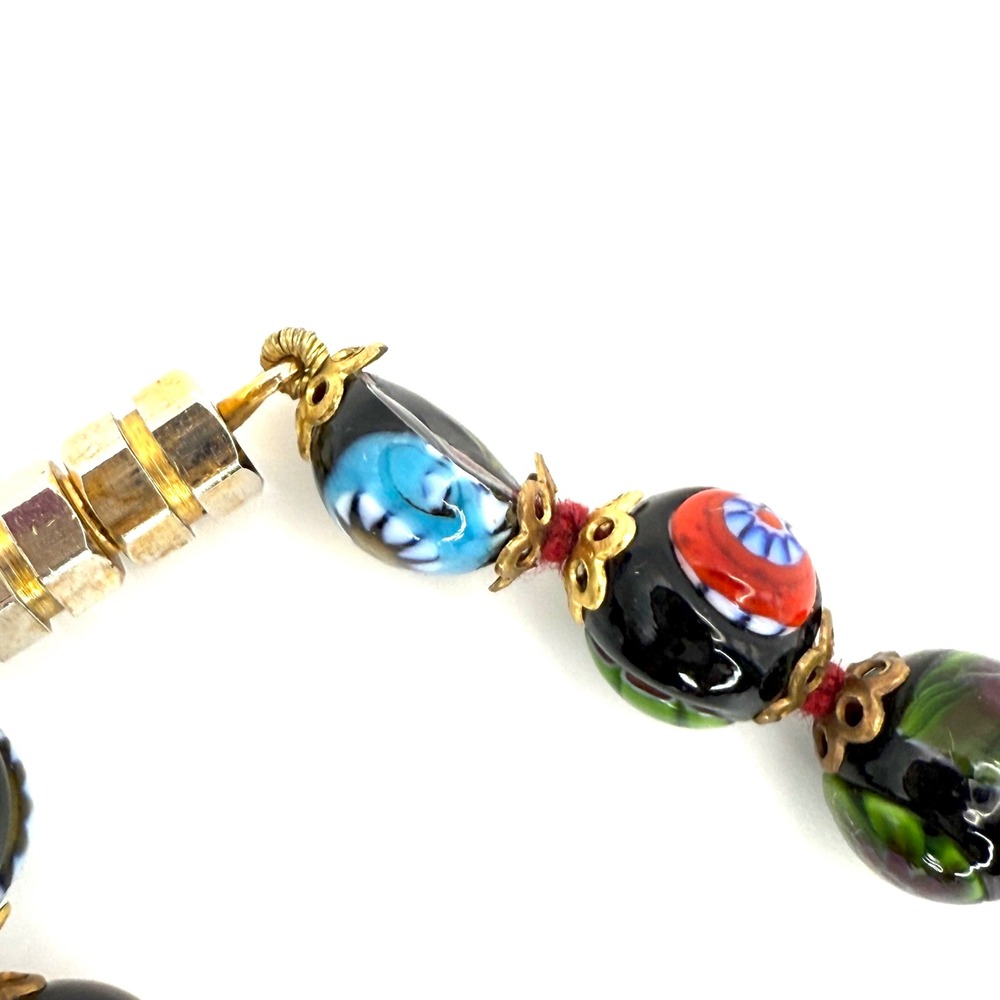 Murano Millefiori‎ Necklace Vintage Floral Glass Beaded Italy Colorful 18" READ - Picture 11 of 11